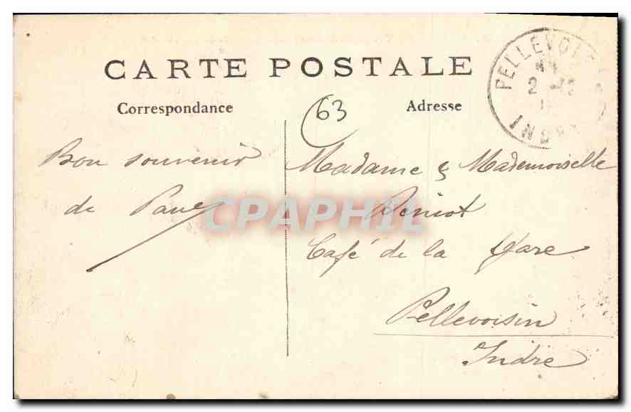 CPA Clermont Ferrand P de D Place de Jaude  — Rückseite