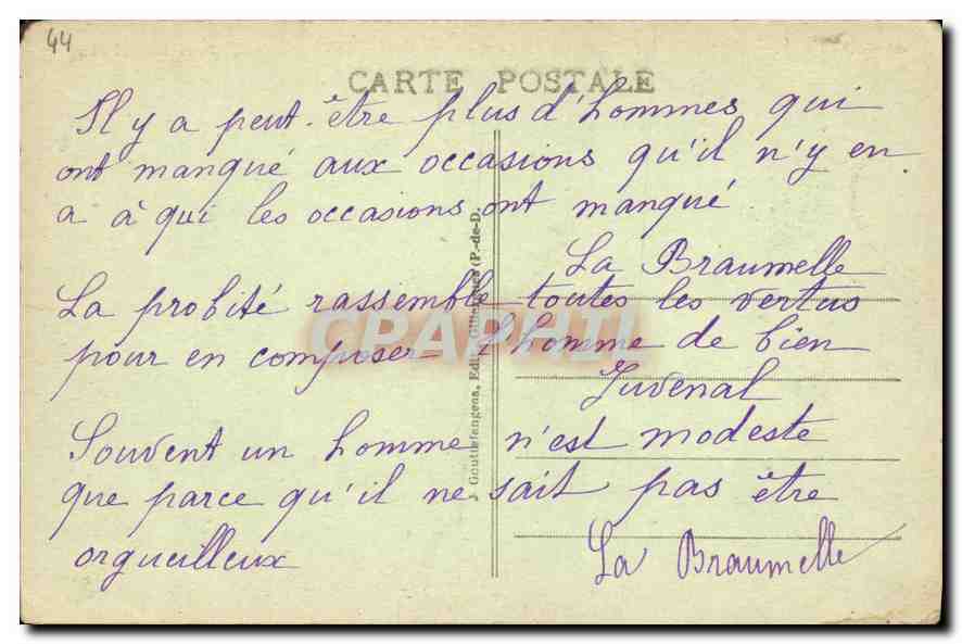 CPA Clermont Ferrand Avenue Charras Avenue Albert Elisabeth et Avenue de la Grande Bretagne  — Rückseite