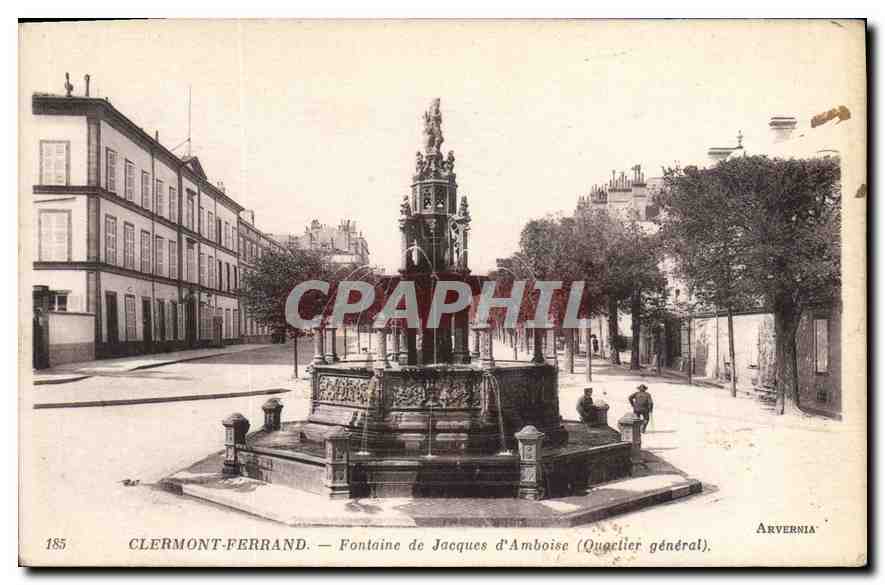 CPA Clermont Ferrand Fontaine de Jacques d'Amboise 
