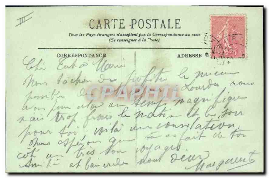 Lourdes — La Grotte, les Robinets — LL. — Verso