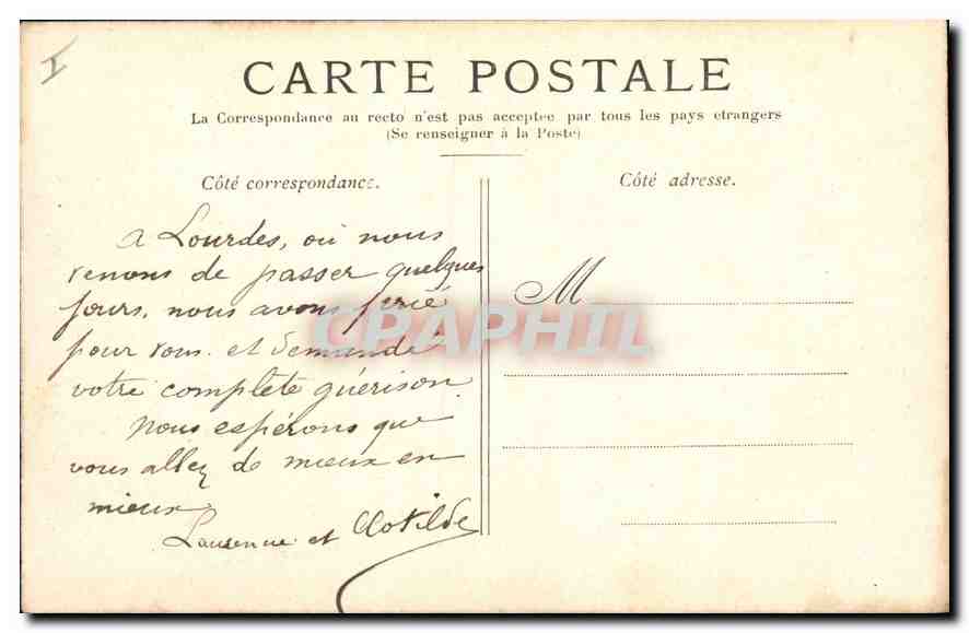 CPA Lourdes Le Calvaire breton  — Rückseite