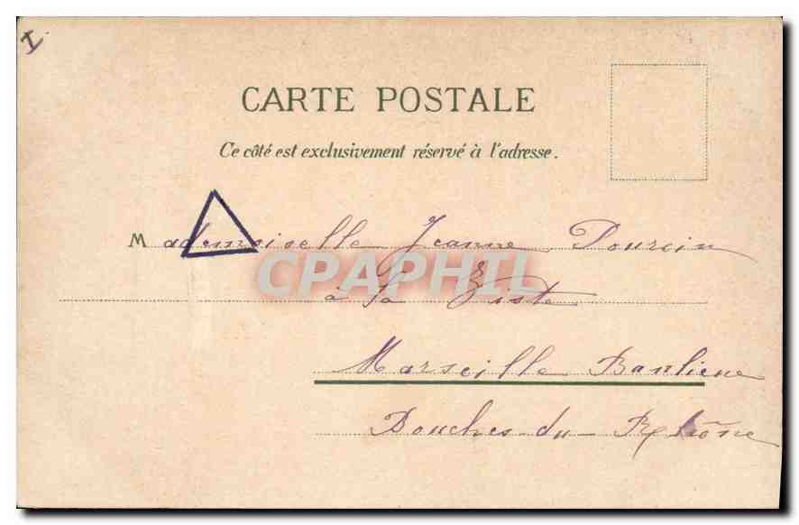 CPA Lourdes Le Chateau et le Gave  — Verso