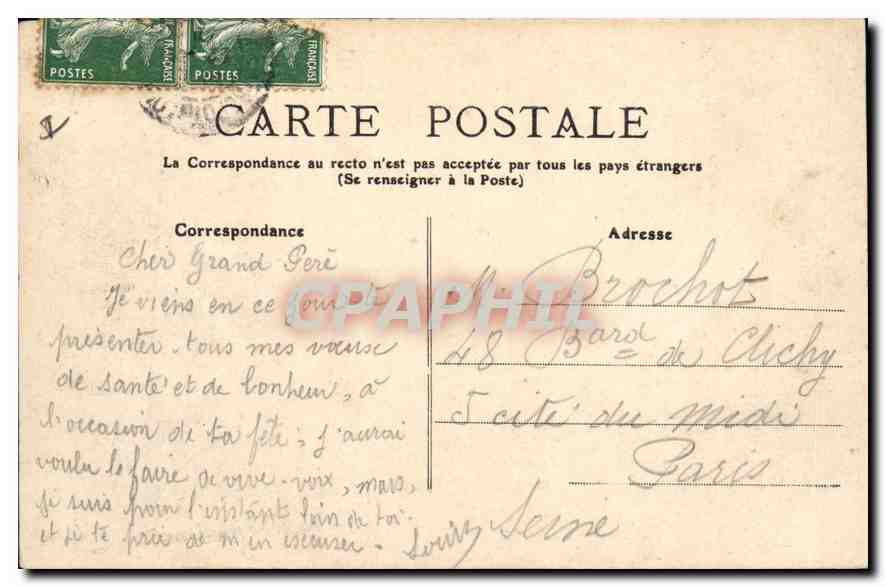 CPA Lourdes Le Chateau Fort  — Verso