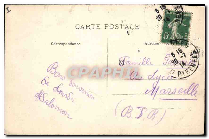 CPA Les Pyrenees Lourdes Le Chateau Fort  — Verso