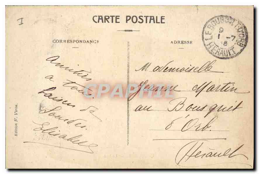 CPA Lourdes Le Lac  — Verso