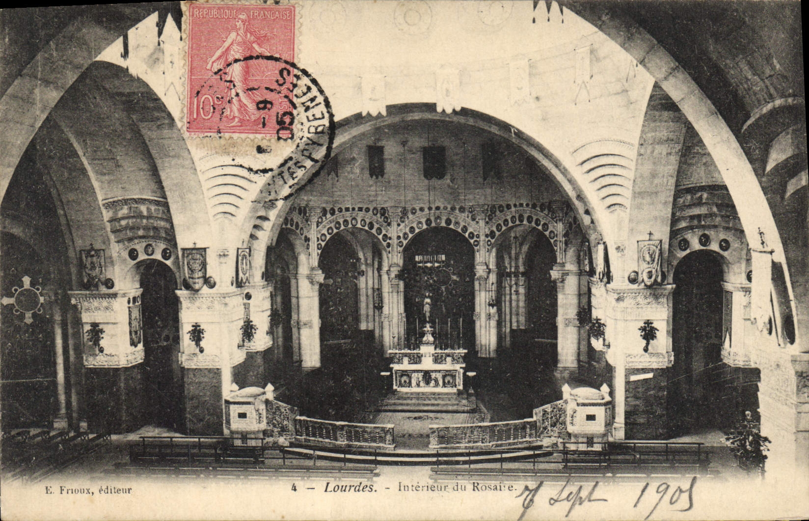 CPA Lourdes Interieur du Rosaire 