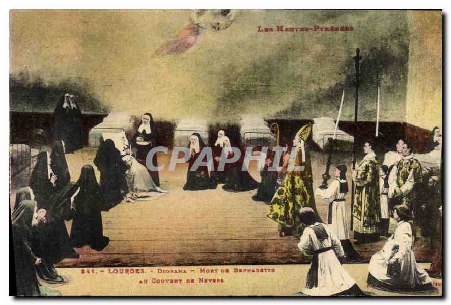 CPA Lourdes Diorama Mort de Bernadette au couvent de Nevers