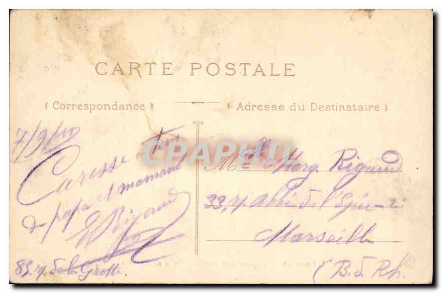 CPA Lourdes Bureau des Constatations medicales  — Verso