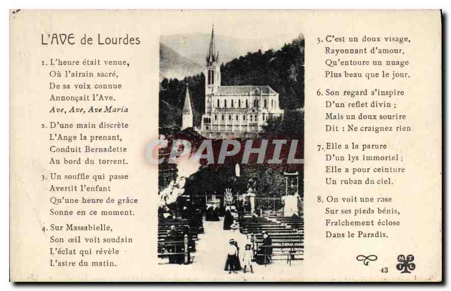 CPA L'Ave de Lourdes 