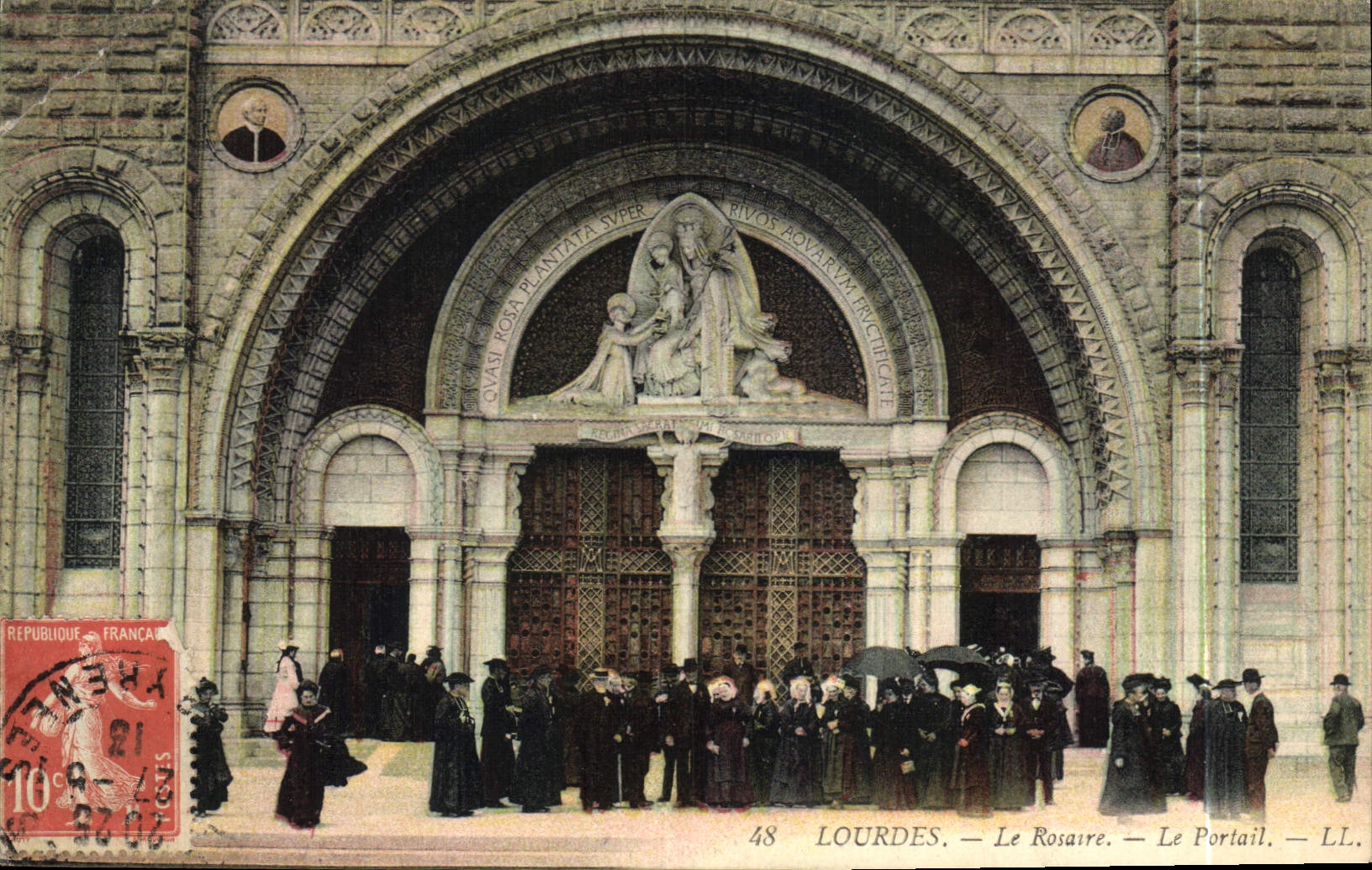 CPA Lourdes Le Rosaire Le Portail 