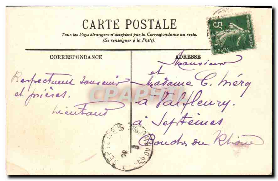 CPA Lourdes Benediction des Malades  — Verso