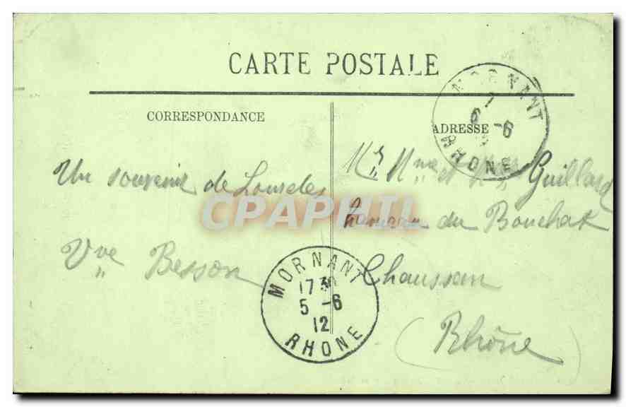 CPA Lourdes La Benediction des Malades  — Verso