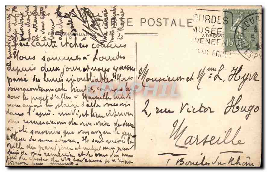 CPA Les Pyrenees Lourdes Tres St Sacrement a la Grotte  — Verso