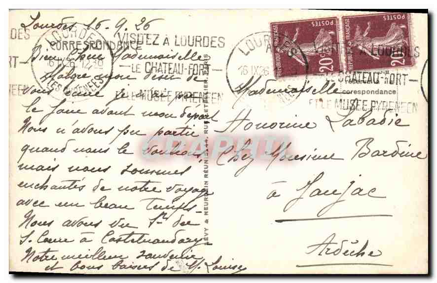 CPA Lourdes La Basilique  — Verso