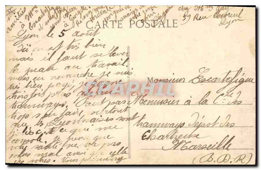CPA Lyon Palais de la Bourse  — Verso