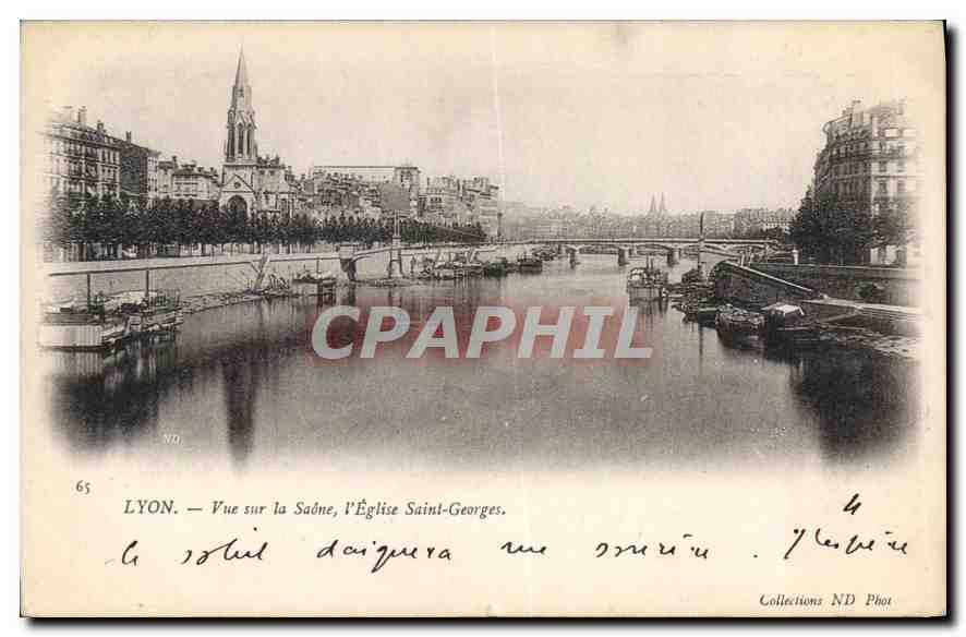 CPA Lyon Vue sur la Saone l'Eglise St Georges 