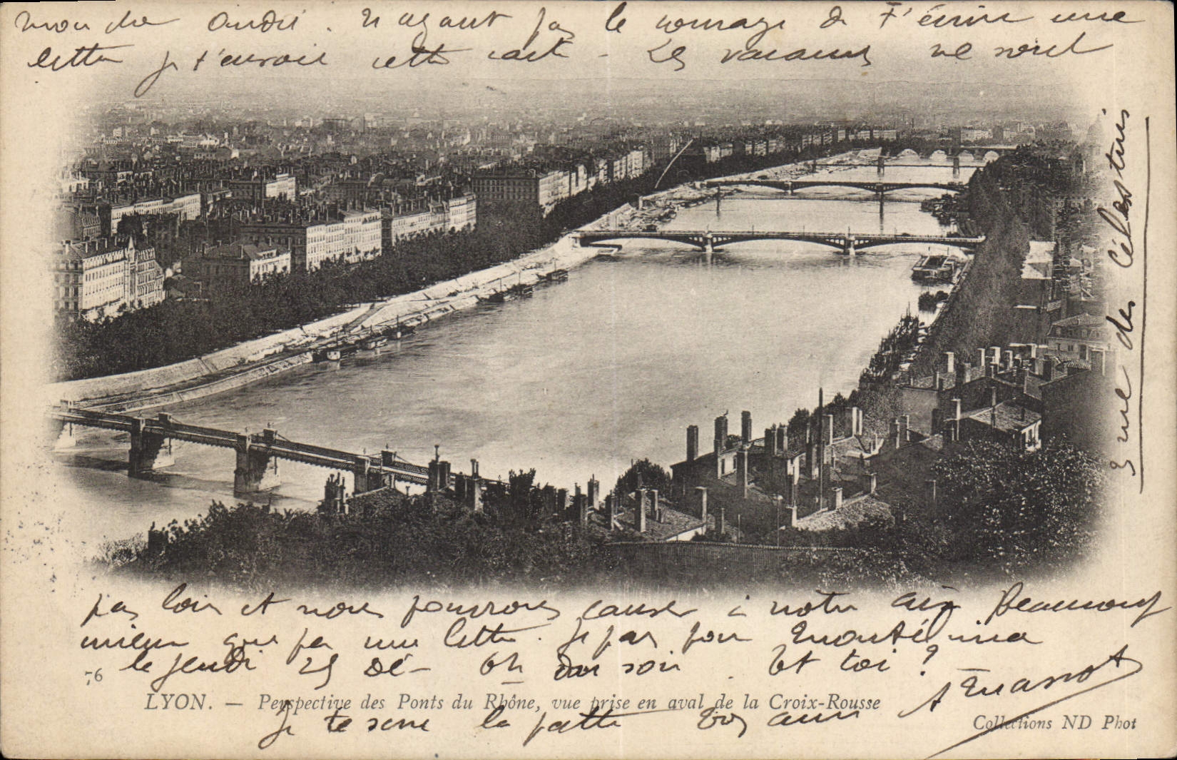CPA Lyon Perspective des Ponts du Rhone 