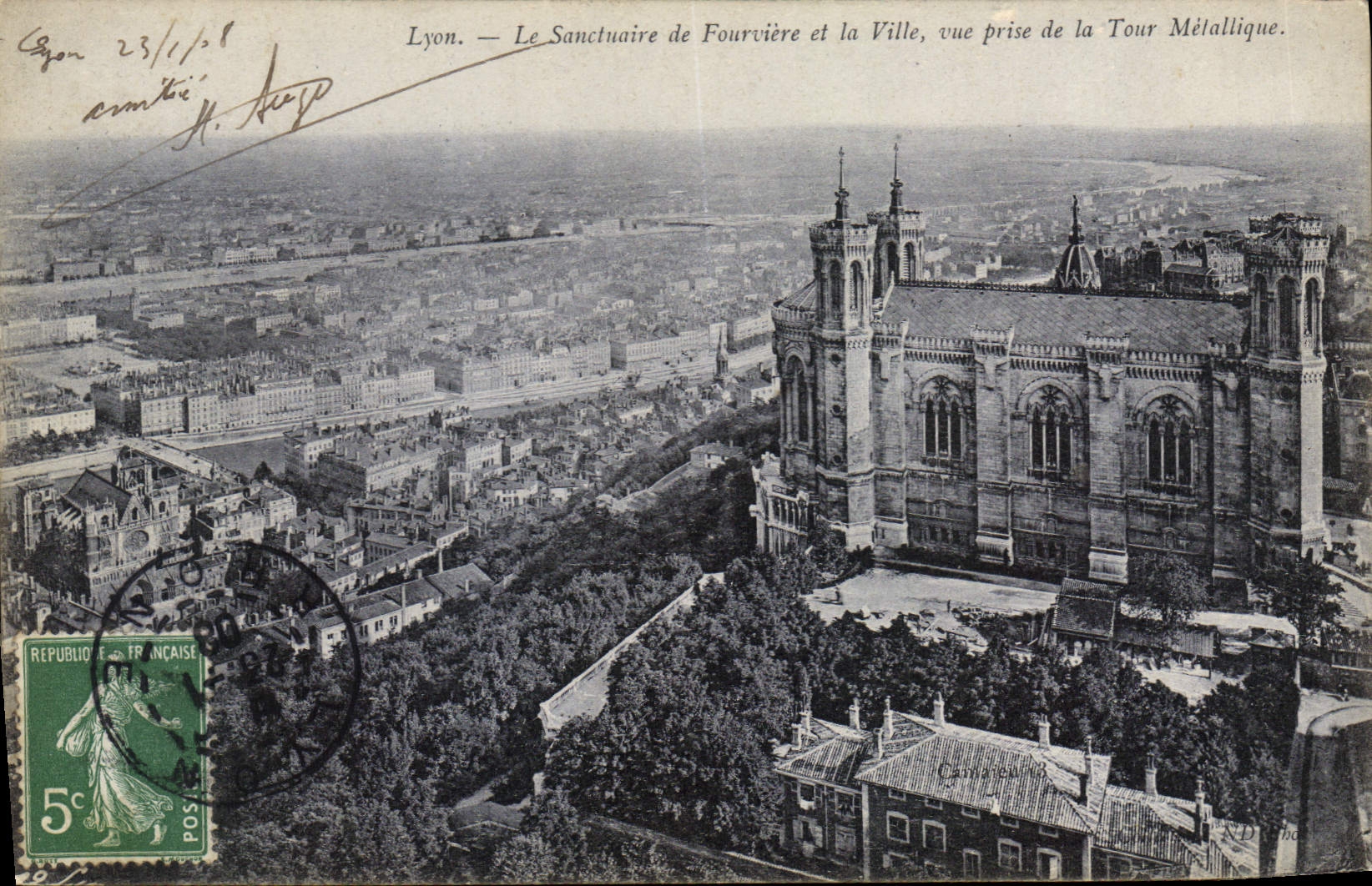 CPA Lyon Le Sanctuaire de Fourviere et la Ville 