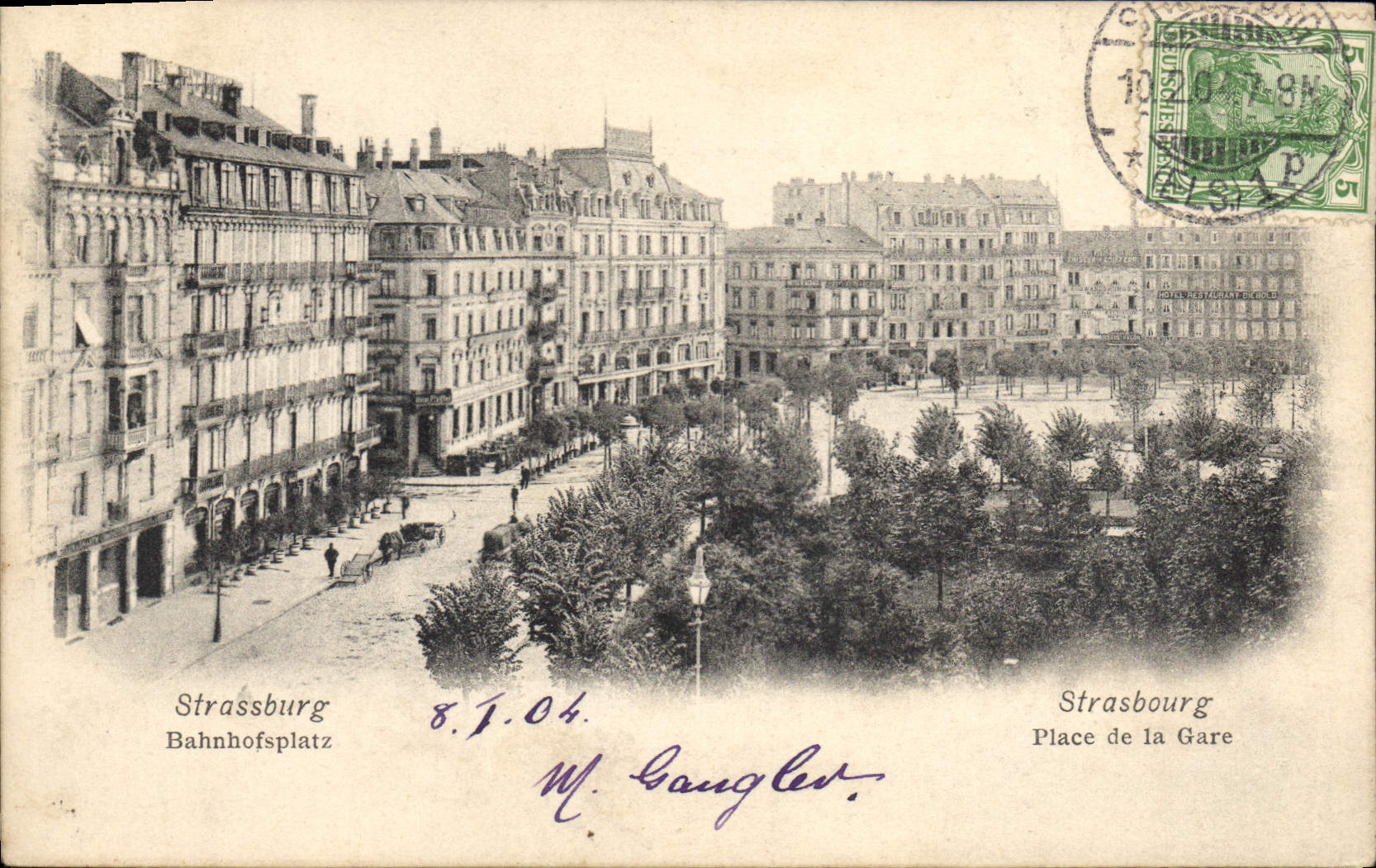 CPA Strasbourg place de la gare 