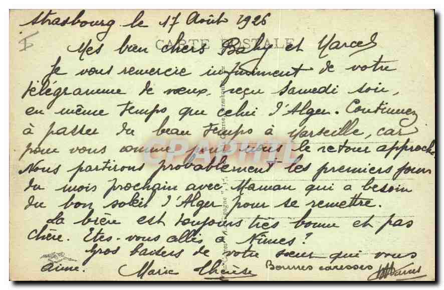 CPA Strasbourg le palais des Rohan et la cathedrale  — Rückseite