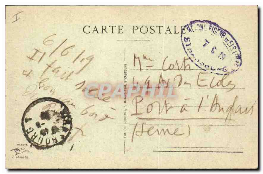 CPA Strasbourg les ponts du Rhin pres de Kehl  — Verso