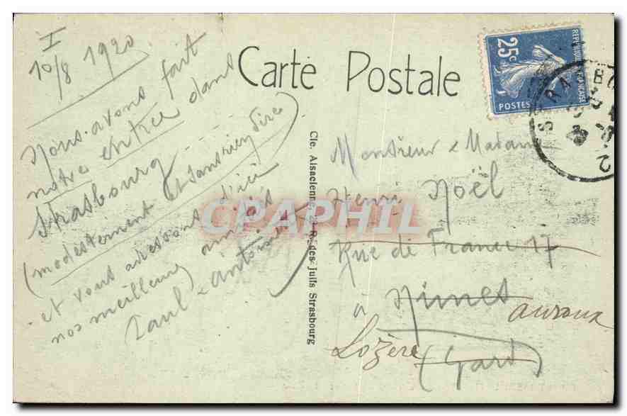CPA Strasbourg Pont du chemin de fer sur le Rhin  — Rückseite