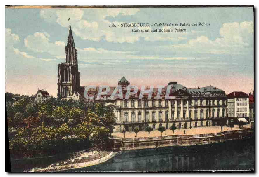 CPA Strasbourg cathedrale et palais des Rohan 