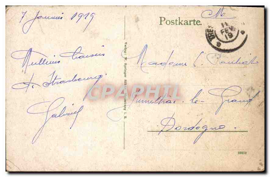 CPA Strasbourg vue totale  — Rückseite