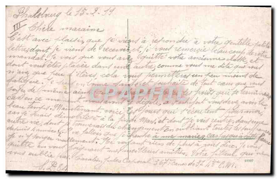 CPA Strasburg Goldgleben durch dasspitaltor gesehen  — Verso