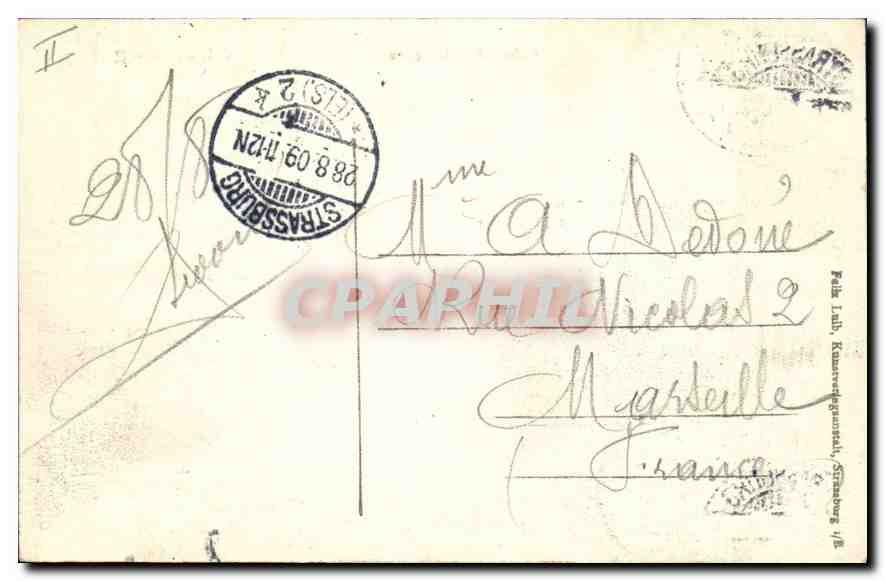 CPA Strasbourg Bahnhof la gare  — Rückseite