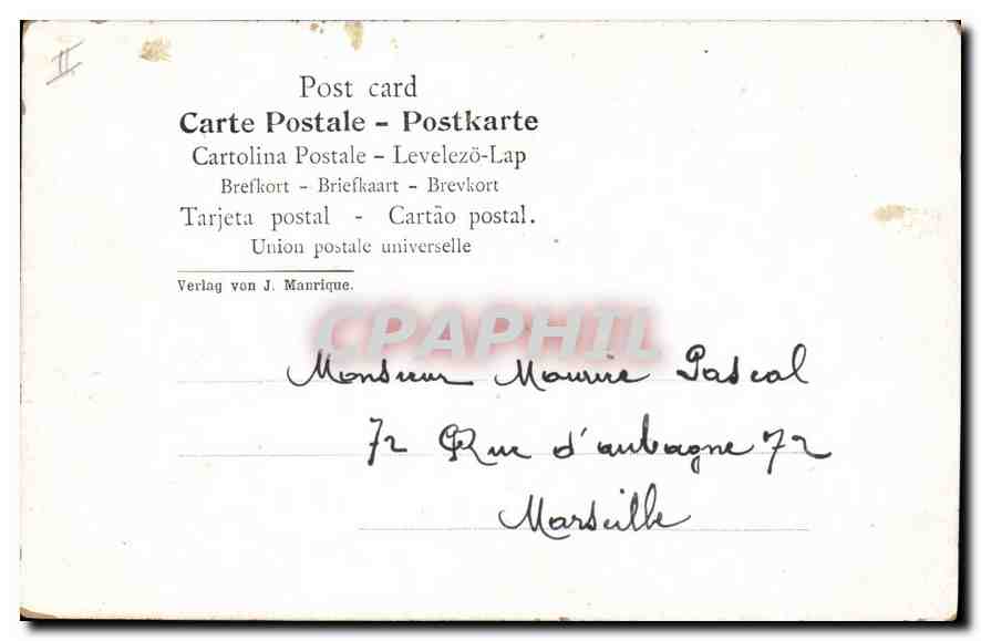 CPA Strasbourg ancien chateau Altes Schloss  — Verso