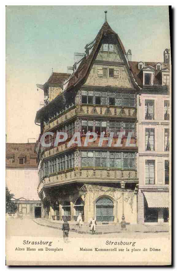 CPA Strasbourg Maison Kammerzelle sur la place du Dome 