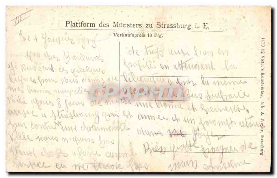 CPA Strassburg vue prise de la cathedrale  — Rückseite