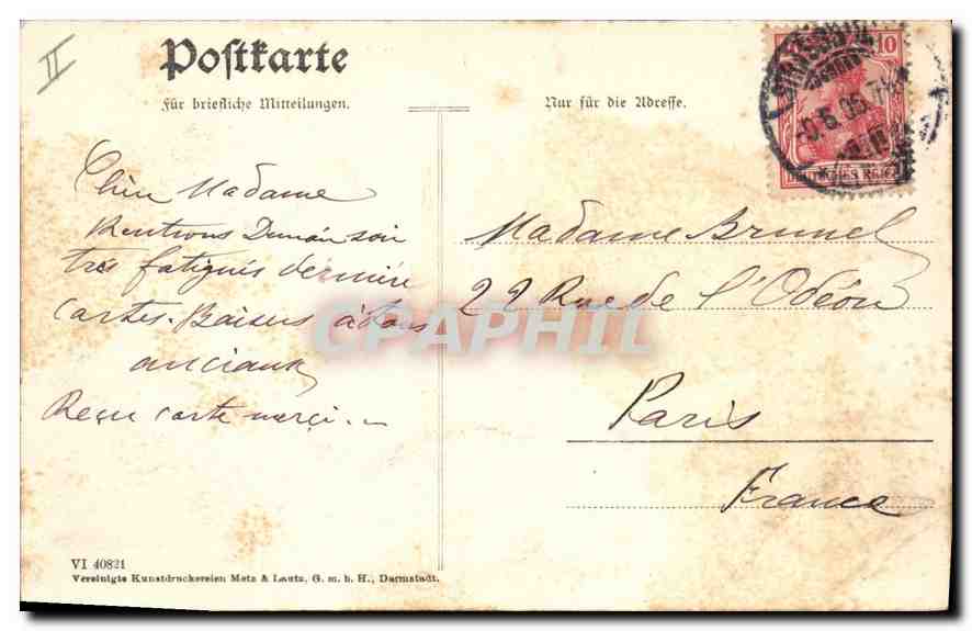 CPA Strassburg vue prise de la Germania  — Rückseite