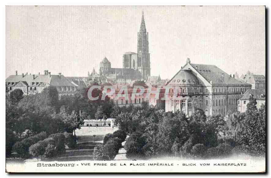 CPA Strasbourg vue prise de la place Imperiale 