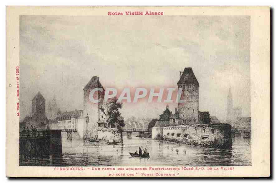 CPA Notre Vieille Alsace Strasbourg une partie des anciennes fortipication cote S O de la Ville du c