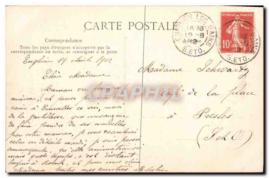 Enghien-les-Bains — Le Casino — Graphil, n°44 — Rückseite