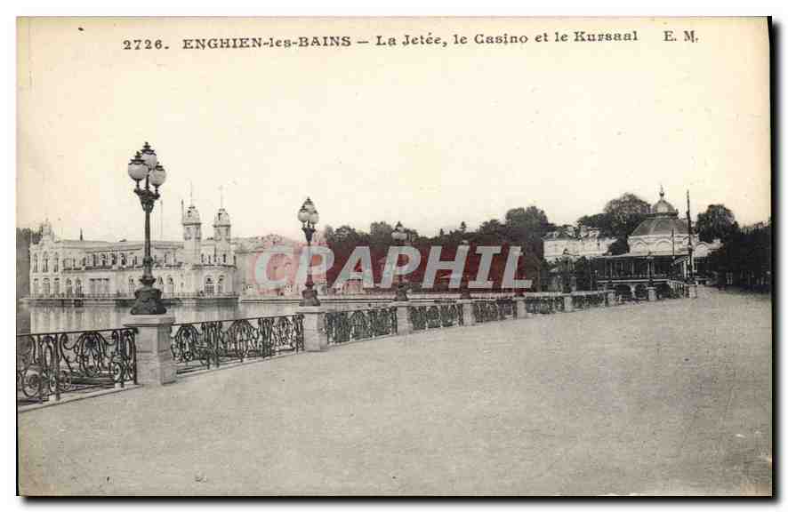 CPA Enghien les Bains la Jetee le casino et le Kursaal 