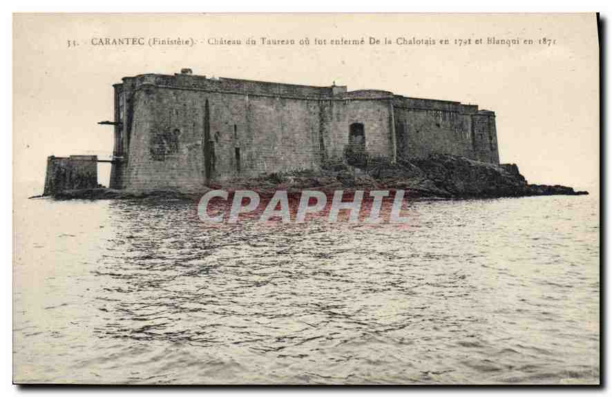 CPA Carantec Finistere chateau du Taureau ou fut enferme de la Chalotais en 1791 et Blanqui en 1871 