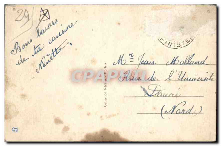 CPA Carantec Finistere l'Ile Louet et le Phare  — Rückseite