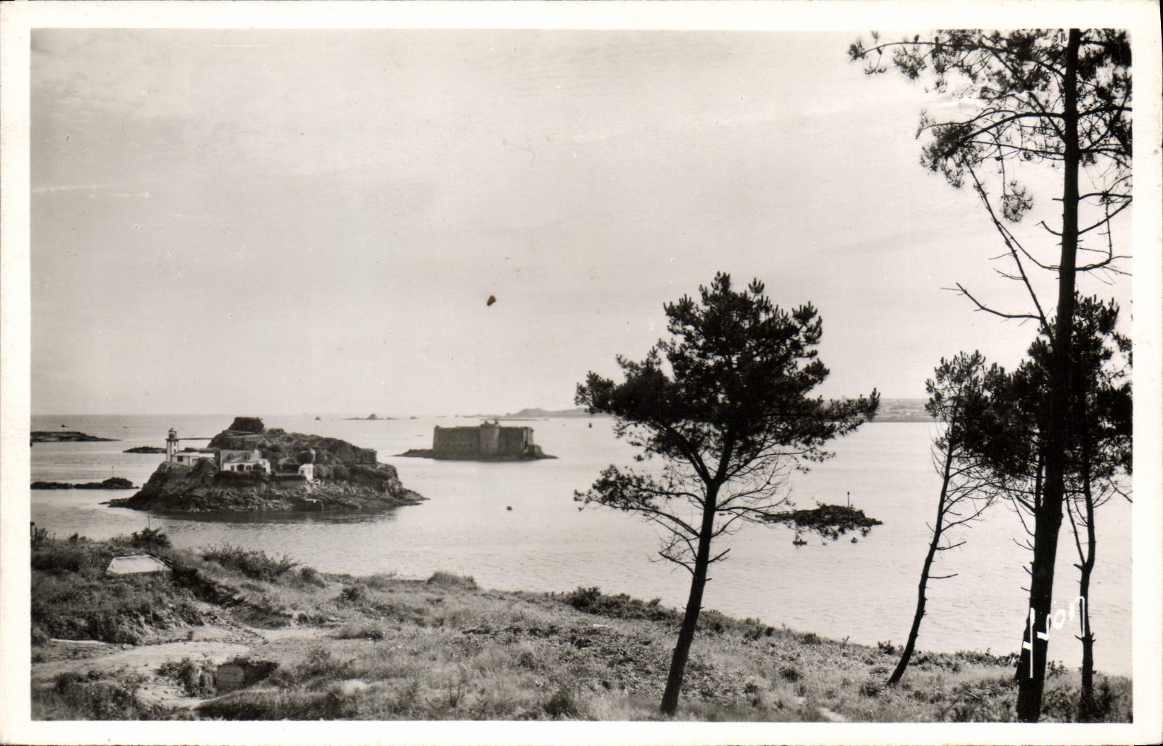 CPA Carantec Finistere l'Ile Louet et le chateau du Taureau 