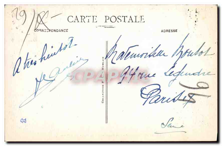 CPA Carantec Finistere les Rochers de la plage du Kelenn  — Rückseite