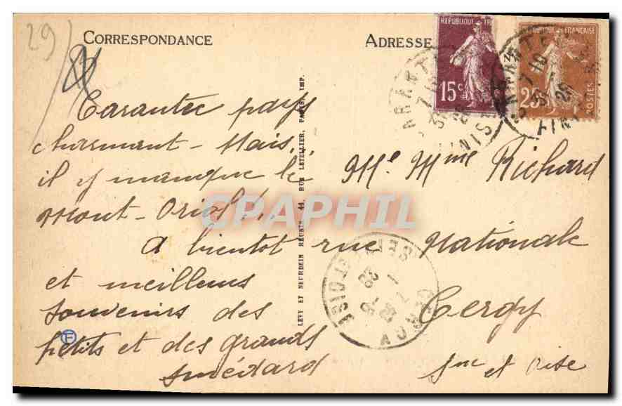 CPA Carantec le Bois de Sapins et le Baie du Couet  — Rückseite