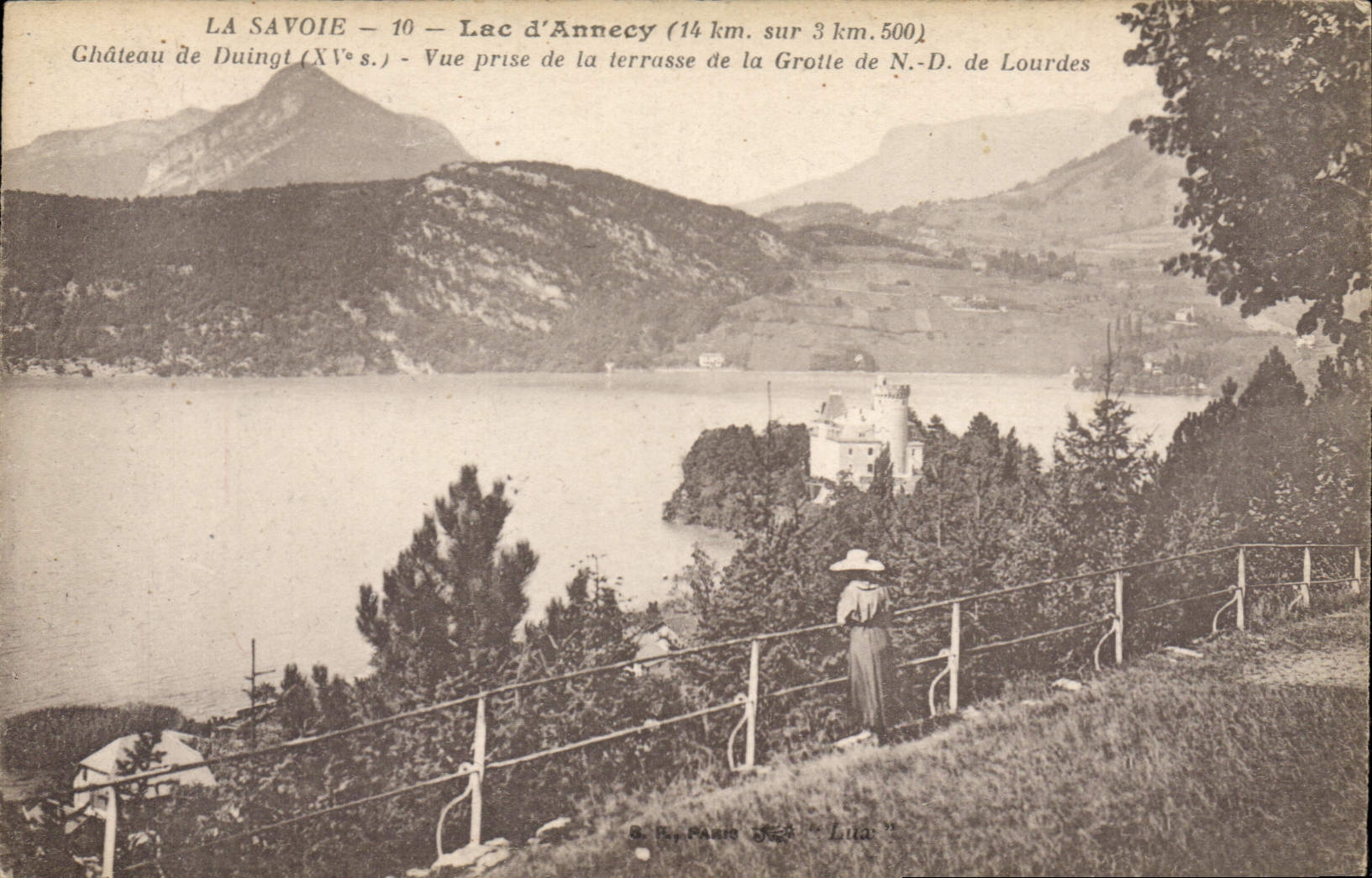 Lac d'Annecy — Vue prise de la terrasse de la Grotte de N.-D. de Lourdes — S. R. Paris « Luta »