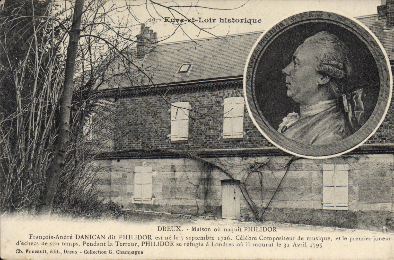 Dreux — Maison où naquit Philidor — Ch. Foucault, édit. Dreux