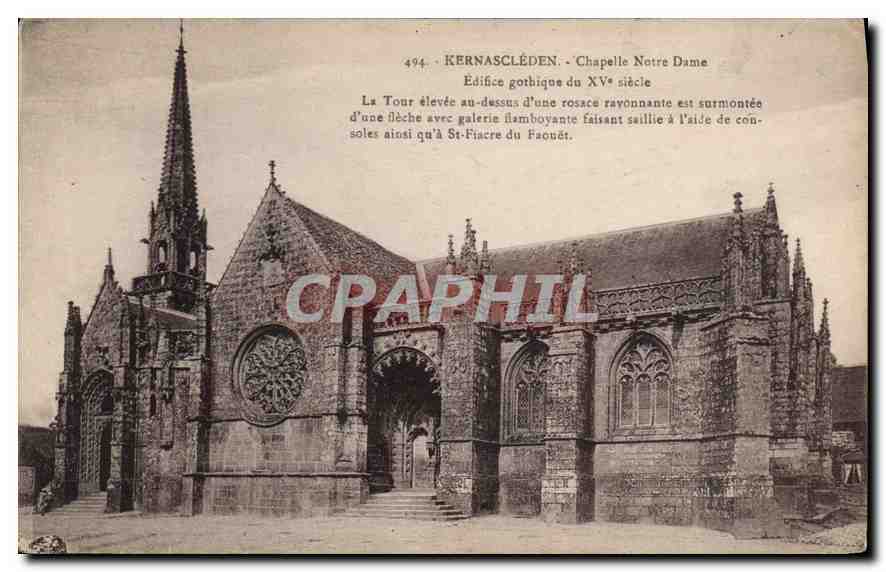 CPA Kernascleden chapelle Notre Dame Edifice Gothique du XV siecle 