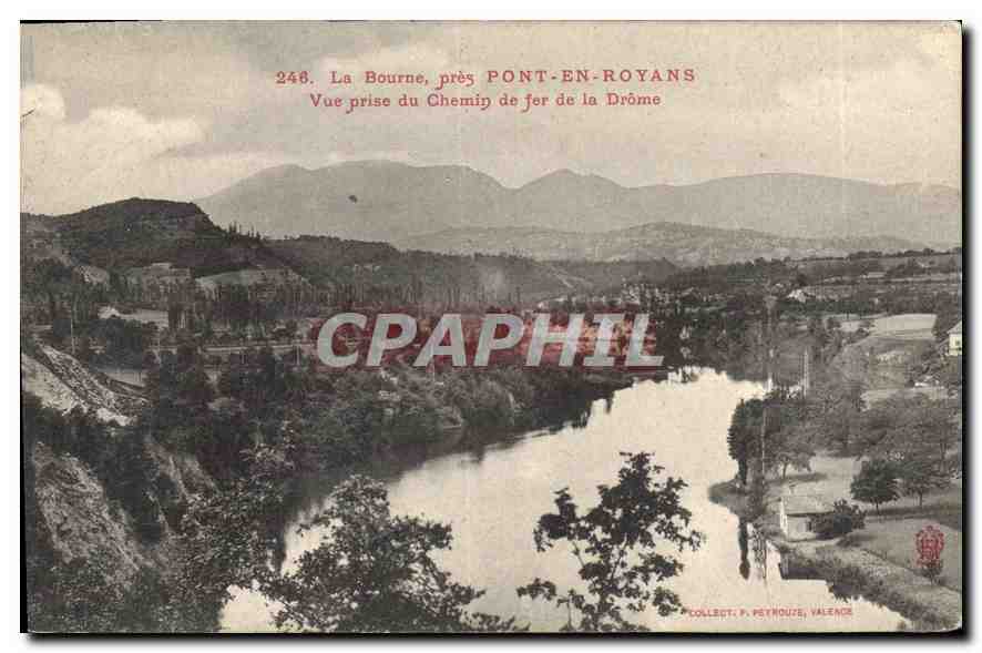 La Bourne, près Pont-en-Royans — Vue prise du Chemin de fer de la Drôme — Collect. P. Petrouz, Valence, n°248