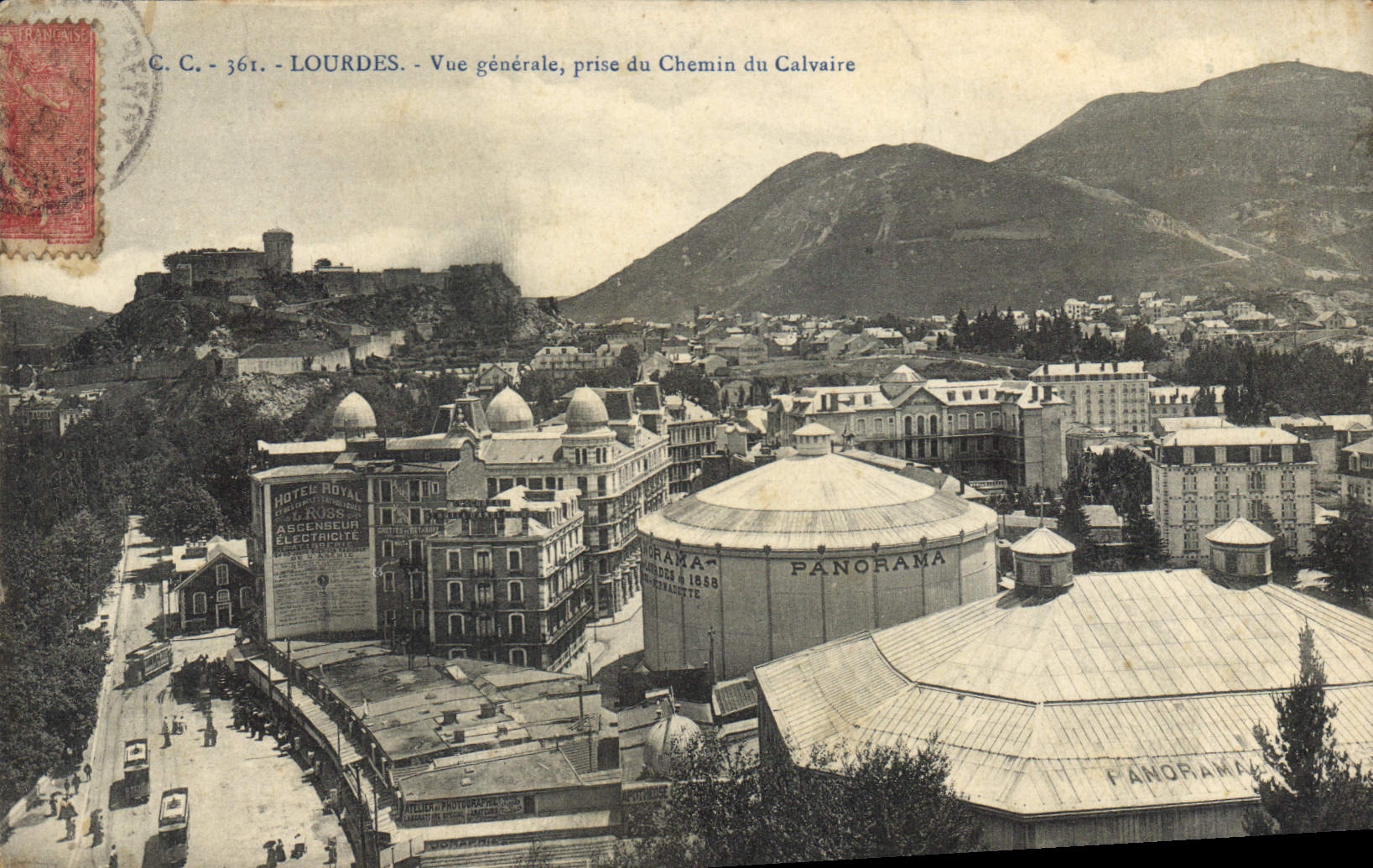 Lourdes — Vue générale prise du Chemin du Calvaire — C. C. 361