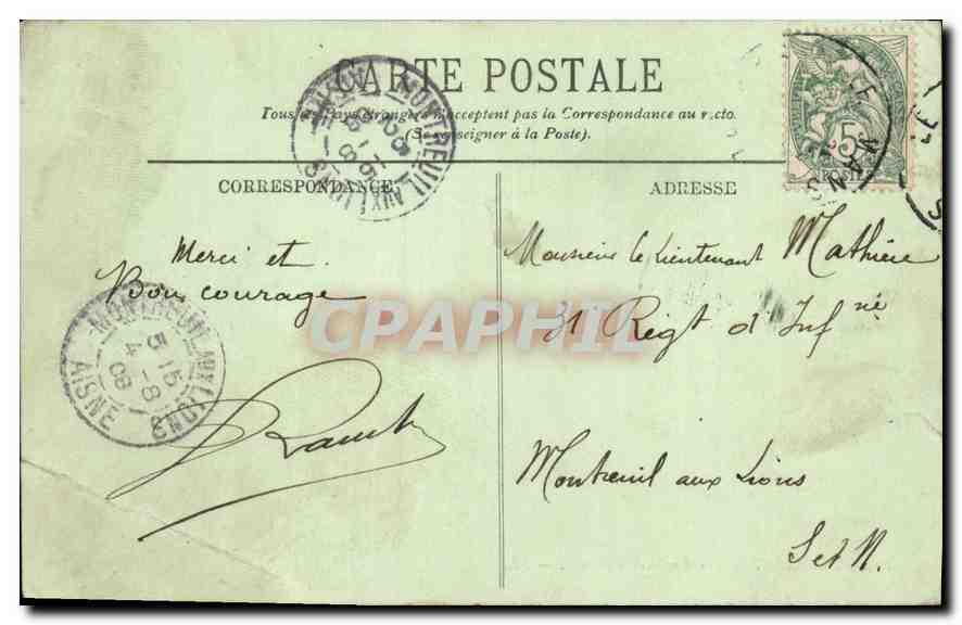 CPA Le Mans les bords de l'Huisne  — Rückseite