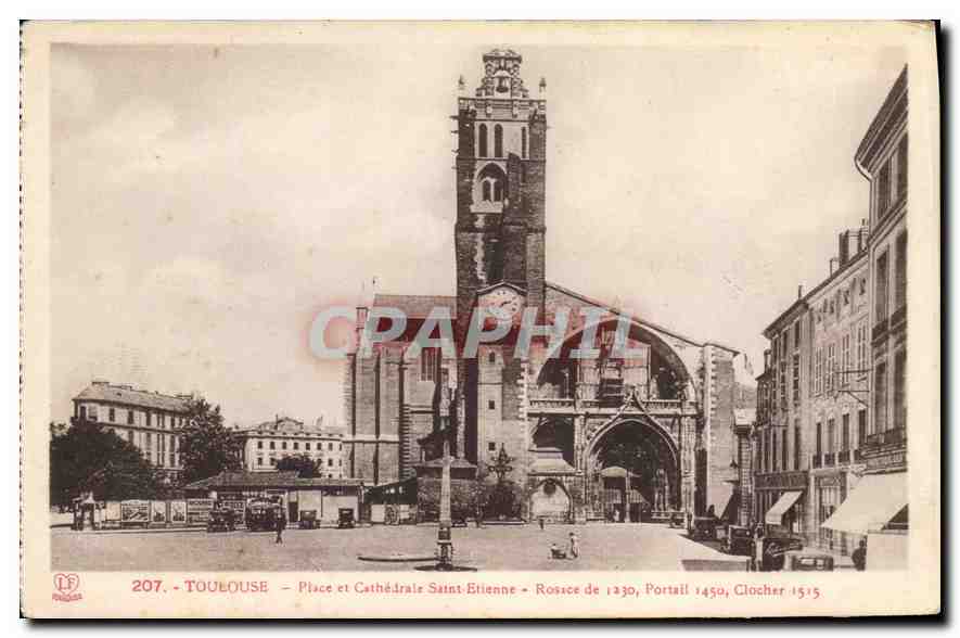 CPA Toulouse place et cathedrale Saint Etienne 